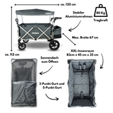 FROSAL Bollerwagen VICTOR faltbar für Kinder klappbar