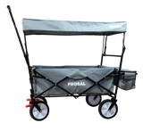 FROSAL Faltbarer Bollerwagen Max mit Sonnendach grau