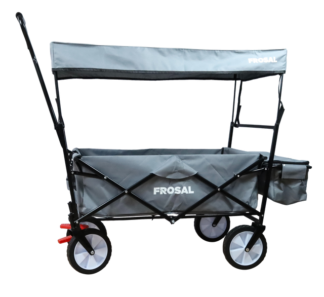 FROSAL Faltbarer Bollerwagen Max mit Sonnendach grau
