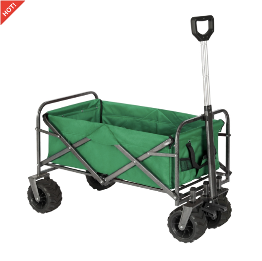 Sekey faltbarer Bollerwagen, große Räder und Bremsen in grün