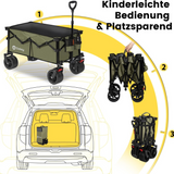 Sekey Bollerwagen XL faltbarer Bollerwagen mit Bremse, 135L, 120KG,