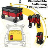 Sekey Bollerwagen XL faltbarer Bollerwagen mit Bremse, 135L, 120KG,