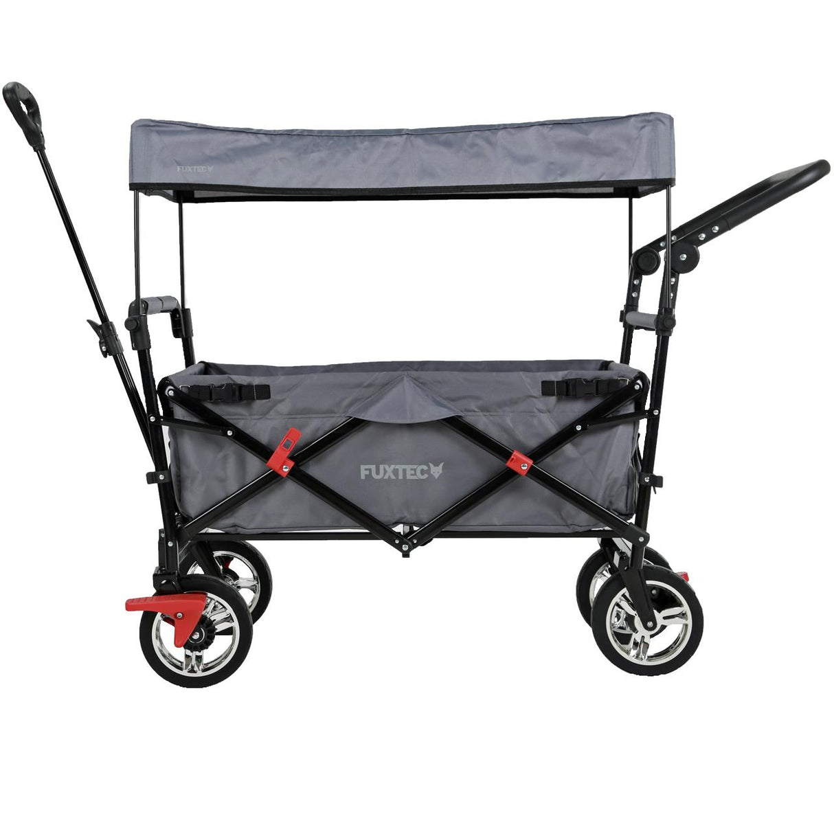 FUXTEC faltbarer Bollerwagen FX-CT700G mit UV-Schutz-Sonnendach, grau