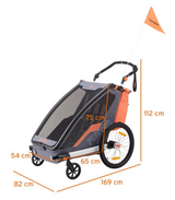 FUXTEC Fahrradanhänger/Jogger mit Jogger-Rad in blau