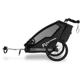 FUXTEC Fahrradanhänger/Jogger mit Jogger-Rad in schwarz