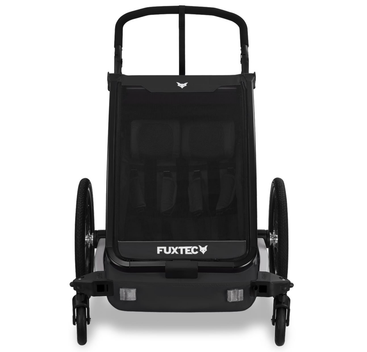 FUXTEC Fahrradanhänger/Jogger mit Jogger-Rad in schwarz