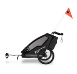 FUXTEC Fahrradanhänger/Jogger mit Jogger-Rad in schwarz