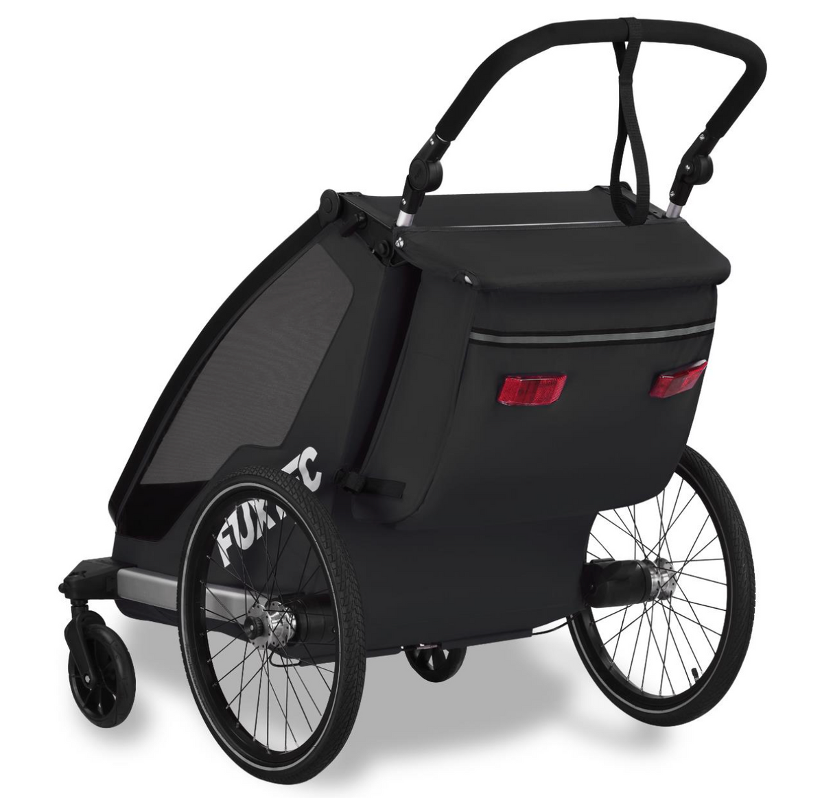 FUXTEC Fahrradanhänger/Jogger mit Jogger-Rad in schwarz
