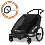 FUXTEC Fahrradanhänger/Jogger mit Jogger-Rad in schwarz