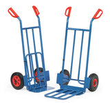 Fetra K1116V/K1116V/K1116P Paketkarren 250 kg, Höhe 1150 mm, Stahlblech- und Klappschaufel