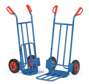 Fetra K1116V/K1116V/K1116P Paketkarren 250 kg, Höhe 1150 mm, Stahlblech- und Klappschaufel