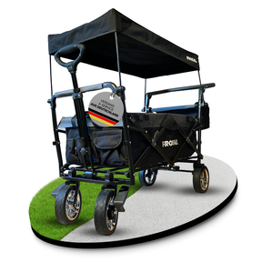 FROSAL Faltbarer Bollerwagen Loki klappbar mit Sonnendach und Schiebegriff