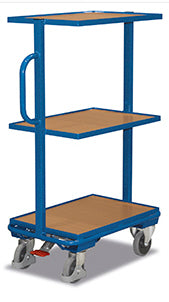 VARIOfit Beistellwagen mit drei Holzböden, EasySTOP, sw-400.801