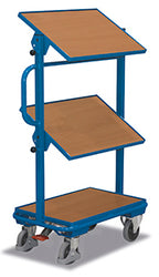 VARIOfit Beistellwagen mit drei neigbaren Holzböden, EasySTOP, sw-400.803