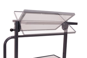 VARIOfit ESD Beistellwagen, neigbar, mit drei ESD Böden, EasySTOP, sw-400.844