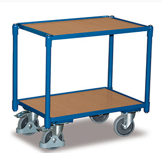 VARIOfit ESD-Euro-System-Roller mit zwei Holzladeflächen mit Rand, sw-410.500