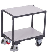 VARIOfit ESD Euro-System-Roller mit zwei Ladeflächen, Baukasten-System, EasySTOP, sw-410.546