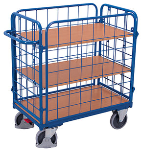 VARIOfit Etagenwagen mit vier Wänden, drei Böden sw-500.460/sw-600.460/sw-700.460/sw-800.460