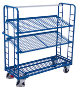 VARIOfit Etagenwagen drei neigbare Drahtgitterböden, pulverbeschichtet, sw-540.225/sw-640.225