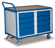 VARIOfit Werkstattwagen, Ladefläche, acht Schubladen, EasySTOP sw-600.608