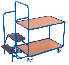 VARIOfit Kommissionierwagen mit zwei Ladeflächen, niedrig, sw-600.614