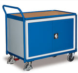 VARIOfit Werkstattwagen mit Rand, Schrank, Drehgriffschloss, EasySTOP sw-600.640