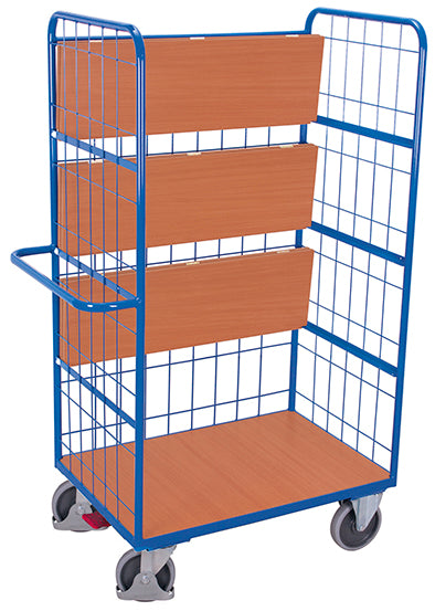 VARIOfit Hoher Etagenwagen, klappbar, drei Drahtgitterwände sw-700.250/sw-800.250