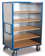 VARIOfit Etagenwagen Stahlblech, ein fester, vier variable Böden, EasySTOP sw-700.412/sw-800.412