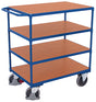 VARIOfit Schwerer Tischwagen mit vier Ladeflächen aus Holz. sw-700.700/sw-800.700