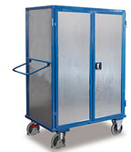 VARIOfit Etagenwagen Stahlblech, fünf Böden, Doppelflügeltür, Drehgriff. EasySTOP sw-700.988/sw-800.