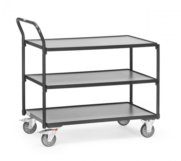 Fetra 2750 7016, 2752 7016 Leichter Tischwagen "GREY EDITION" 300 kg, drei Holzböden