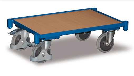 VARIOfit ESD-Euro-System-Roller Holzladefläche mit Rand und Eckhülsen, sw-410.001