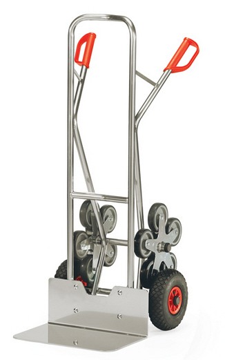 Fetra AK 1328 Treppenkarren Alu 200 kg, fünfarmige Rad-Sterne, Luft,breite Schaufel