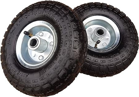 2 x FROSAL Luftrad Stahlfelge Silber | Rad Bollerwagen &amp; Sackkarre | Ersatzrad | 20 mm Achse | Rolle
