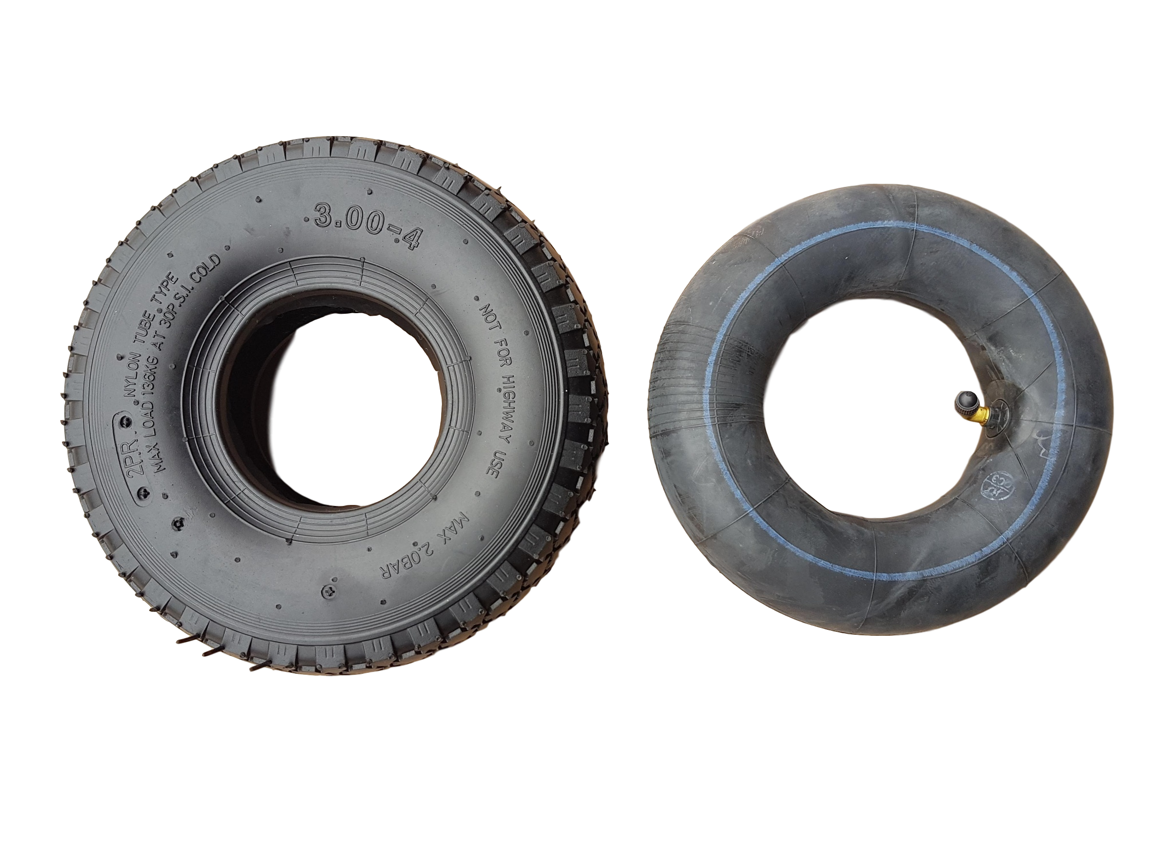 Schlauch 3.00-4 260x85 mm für Reifen Bollerwagen Winkelventil Sackkarre 