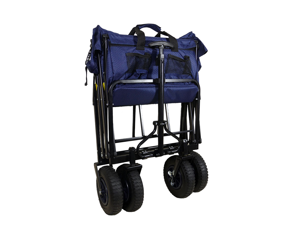 Bollerwagen Nick faltbar mit Luftreifen und Bremse blau ...