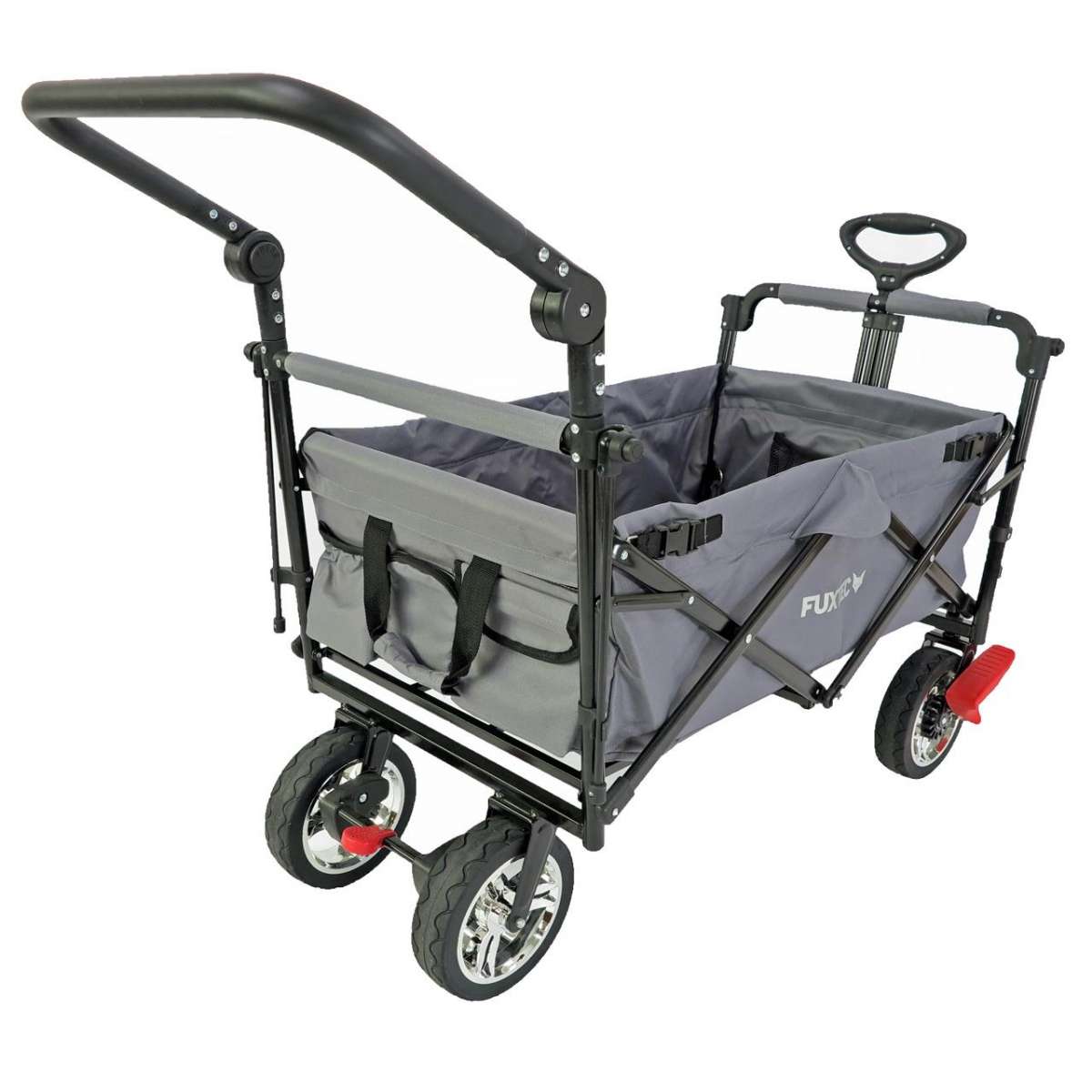 FUXTEC faltbarer Bollerwagen FXCT700G mit UVSchutzSonnendach, grau