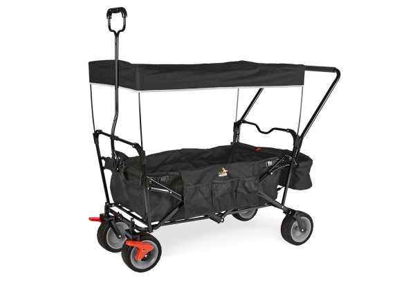 Bollerwagen klappbar Paxi dlx Comfort mit Bremse, schwarz