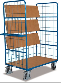 VARIOfit Hoher Etagenwagen, klappbar, drei Drahtgitterwände sw-700.250/sw-800.250