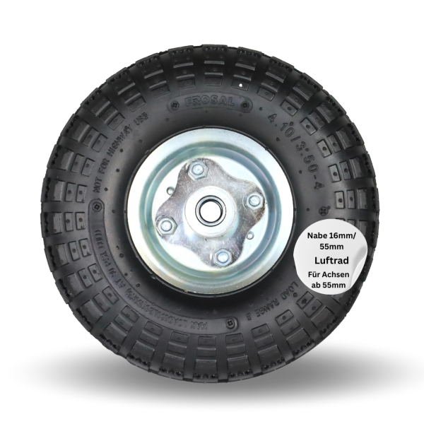 Frosal Ersatzrad Transportwagen 16 mm Achse Silber 4.10 / 3,50 - 4