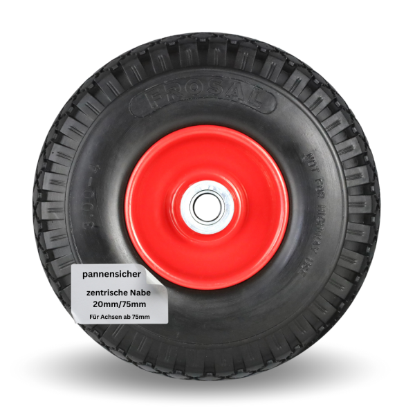 FROSAL pannensichere Ersatzräder 260×80 mm für Bollerwagen &amp; Sackkarre | PU Rad auf Stahlfelge | Ach