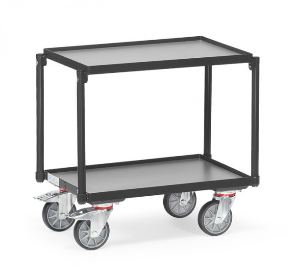 Fetra 13540/7016 Etagen-Roller "GREY EDITION" 250 kg, mit zwei Böden aus Holz, mit Rand
