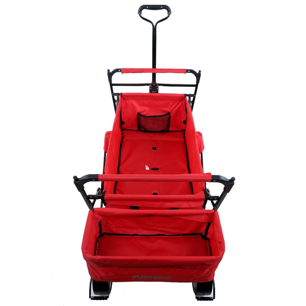 FUXTEC Bollerwagen faltbar rot mit Sonnendach ...