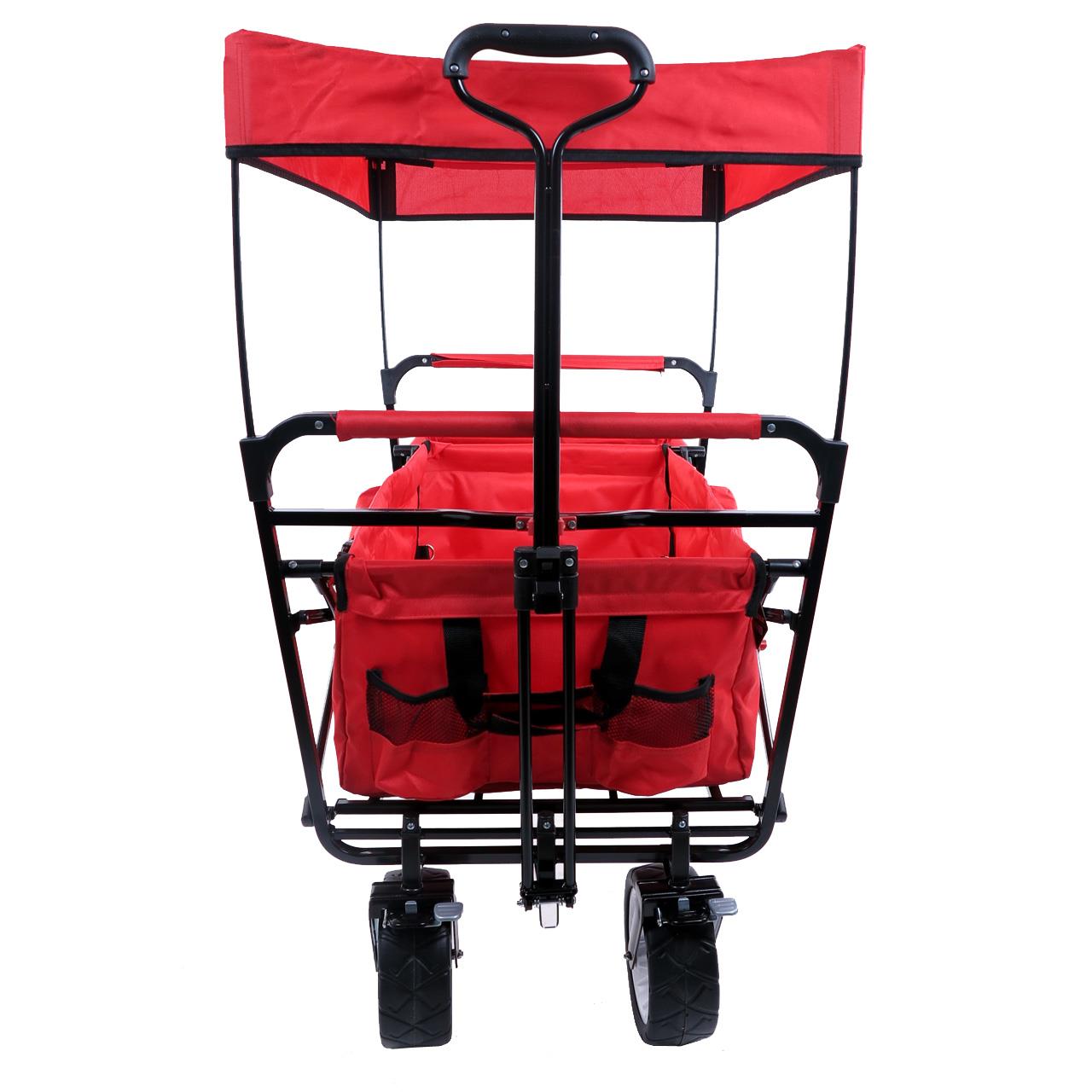 FUXTEC Bollerwagen faltbar rot mit Sonnendach ...
