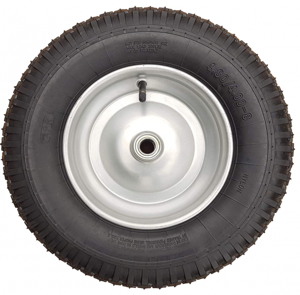 Frosal Schubkarrenrad 400 (380) mm | Luftrad Schubkarre | Ersatzrad 4.80 / 4.00-8 Stahlfelge silber